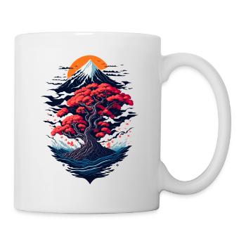 Beautiful bonsai tree scenery - Mug - white - Right