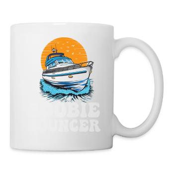 Boobie Bouncer Funny Motorboating Quote Pontoon - Tasse - Weiß - Rechts