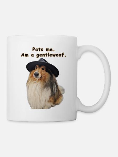 Me tapote. Je suis un gentlewoof. Shetie Chien Doggolingo - Mug blanc - blanc