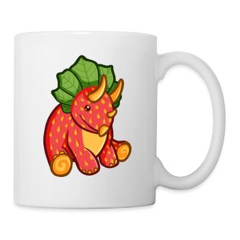 hugadino dino strawberry, cute dinosaur - Mug - white - Right