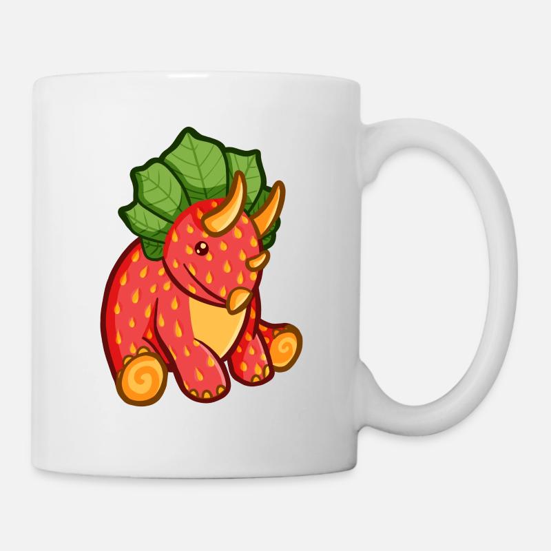 Hugadino Dino Strawberry, mignon dinosaure - Mug blanc - blanc