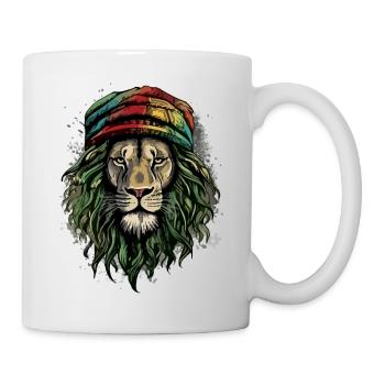 Jah rasta lion - Mug blanc - blanc - Droite