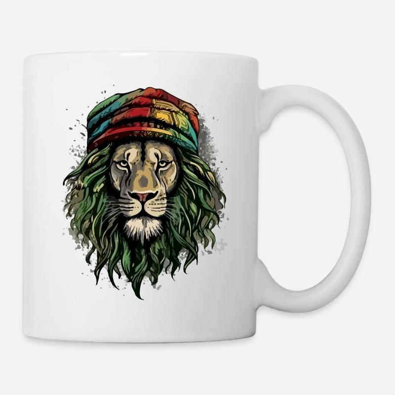 Jah rasta lion - Mug blanc - blanc