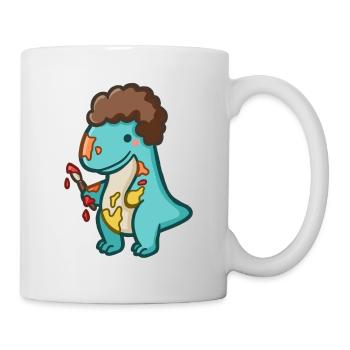 hugadino artist dino, cute dinosaur - Mug - white - Right