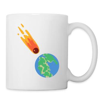 hugadino Meteorit trifft Pangea, Dino, Dinosaurier - Tasse - Weiß - Rechts