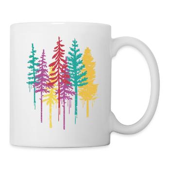 Pine Forest Nature Colorful Trees - Mug - white - Right