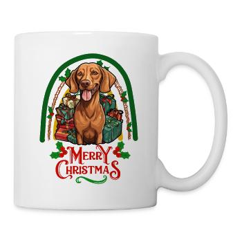 Vizsla Frohe Weihnachten - Tasse - Weiß - Rechts