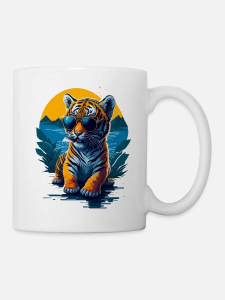 Mignon bébé tigre - Mug blanc - blanc