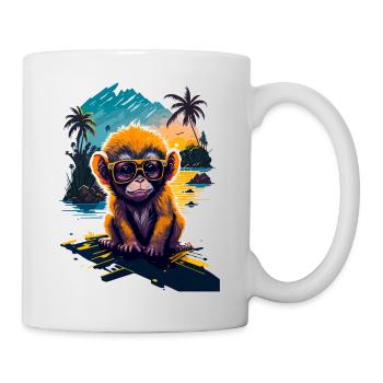 Cooler Affe - Tasse - Weiß - Rechts