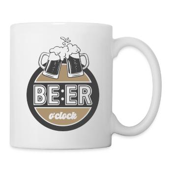 It's a beer o'clock. Retro style design. - Mug - white - Right