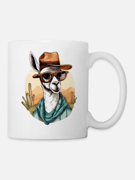 Goki der Lama - Tasse - Weiß