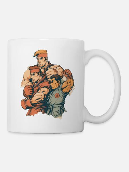 Mutiges Streetfighter-Design für Kampffans - Tasse - Weiß