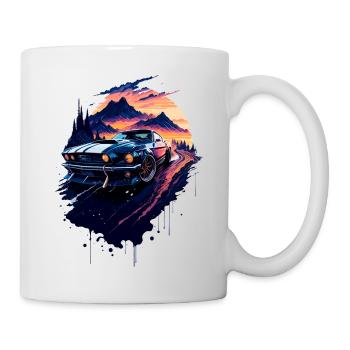 Klassischer Sportwagen - Tasse - Weiß - Rechts