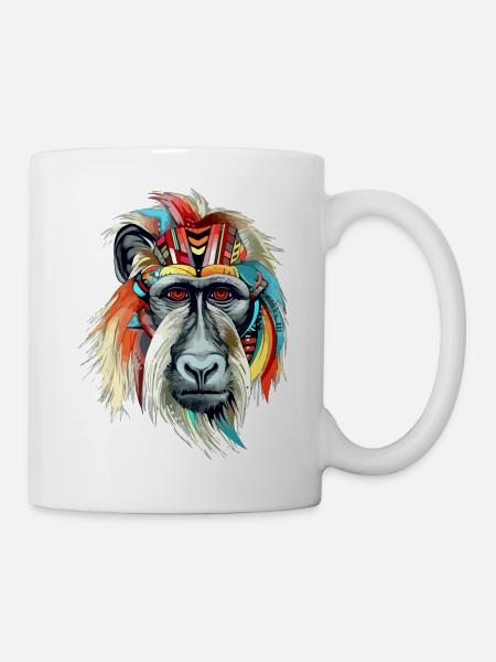 Folu der Mandrill - Tasse - Weiß