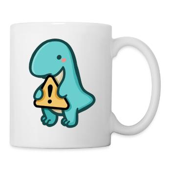 hugadino Dino Warnung, süßer Dinosaurier - Tasse - Weiß - Rechts