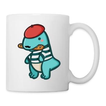hugadino dino embrace, cute dinosaur - Mug - white - Right