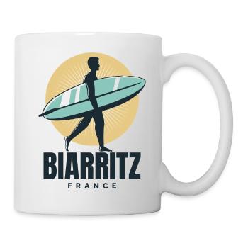 Biarritz Frankreich Beach Surfer - Tasse - Weiß - Rechts