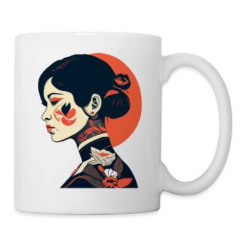 Geisha Tattoo Girl - Tasse - Weiß - Rechts