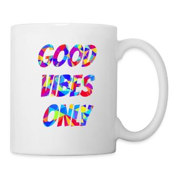 Adoptez de bonnes vibrations: obtenez votre chemise colorée maintenant! - Mug blanc - blanc - Droite