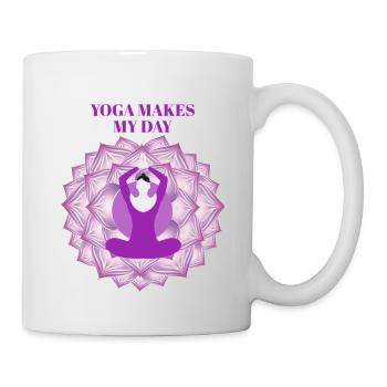 Yoga Makes My Day - Mug - white - Right