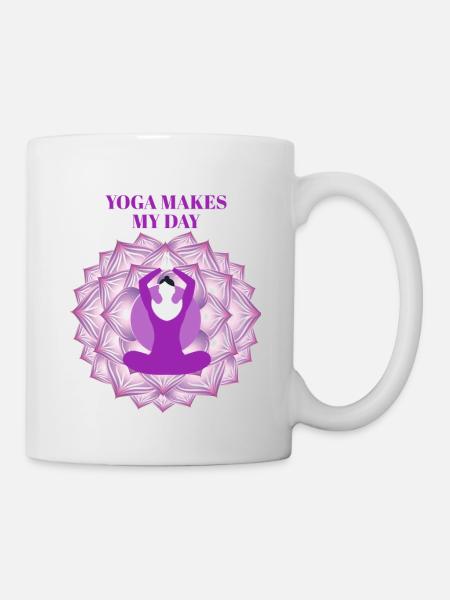 Yoga Makes My Day - Mug - white
