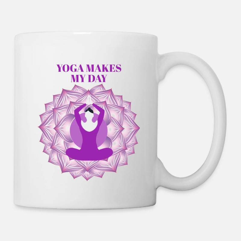 Le yoga fait ma journée - Mug blanc - blanc