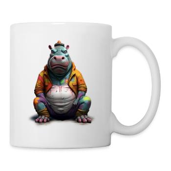 Street style hippopotamus | Hippo lovers - Mug - white - Right