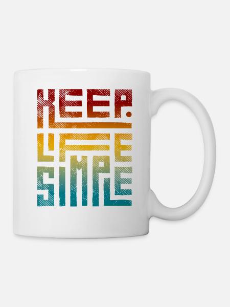 Modern Keep Life Simple Vintage Dégradé - Mug blanc - blanc