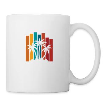 Swaying Palms Vintage Stripes And Vibes - Mug - white - Right