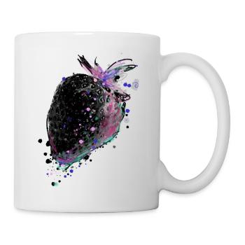 Strawberry,Black,Popart, Artwork,Painting - Mug - white - Right