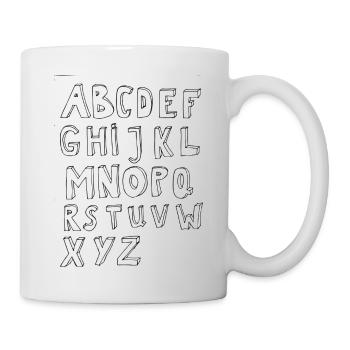 Alphabet Druckbuchstaben - Tasse - Weiß - Rechts