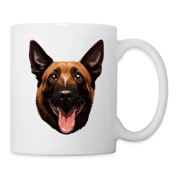 Belgischer Malinois-Schäferhund - Tasse - Weiß - Rechts
