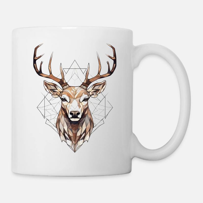 Cerf géométrique - Mug blanc - blanc