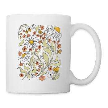 Boho Wildflower Tshirt femme, Vintage Wildflower - Mug blanc - blanc - Droite