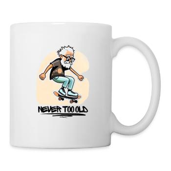 Nie zu alt (zum Skaten) - Tasse - Weiß - Rechts
