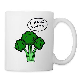 Brokkoli hasst dich auch - Tasse - Weiß - Rechts