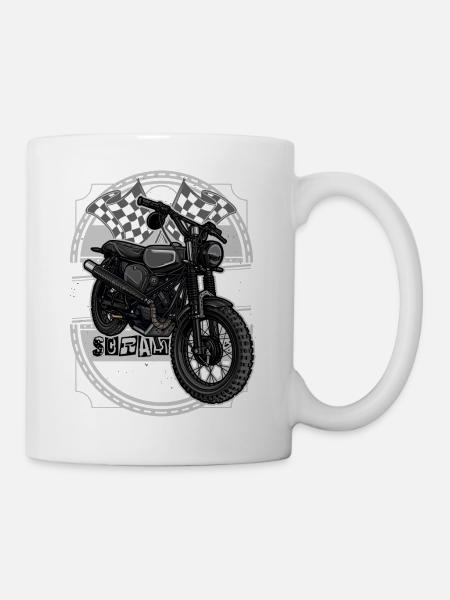 Schwalbe Scrambler // Illustration - Tasse - Weiß