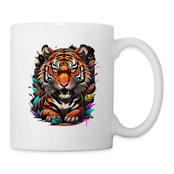 Graffiti Tiger - Tasse - Weiß - Rechts