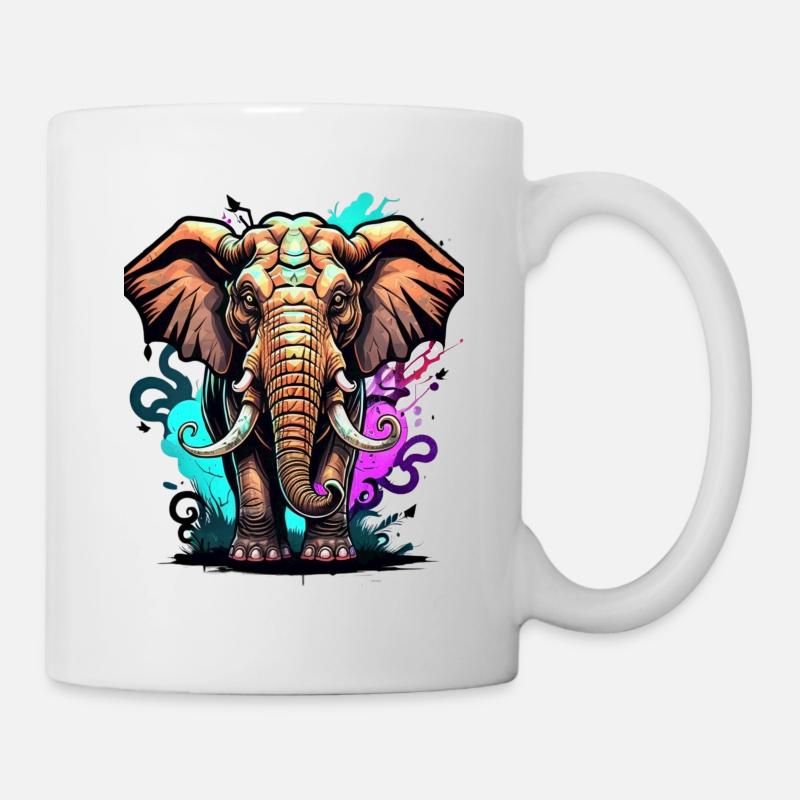 Graffiti Elephant - Mug - white