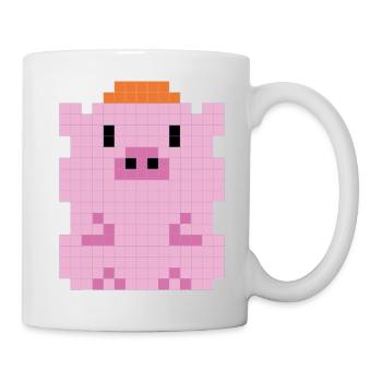 A little pig with a pixelated cap - Mug - white - Right