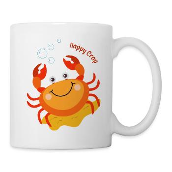 Glückliche Krabbe - Tasse - Weiß - Rechts