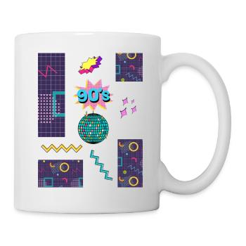 90's design in typically colorful - Mug - white - Right