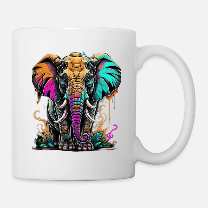 Graffiti Elephant - Mug - white
