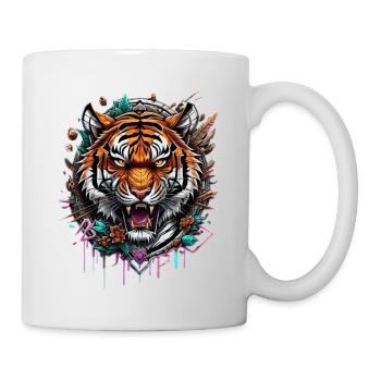 Graffiti Tiger - Tasse - Weiß - Rechts