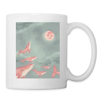 Wale in den Wolken - Tasse - Weiß - Rechts