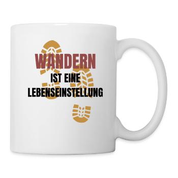 Wandern ist eine Lebenseinstellung! - Tasse - Weiß - Rechts