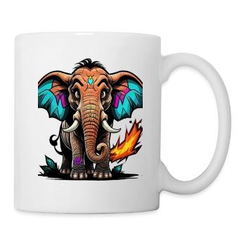 Graffiti Elefant - Tasse - Weiß - Rechts