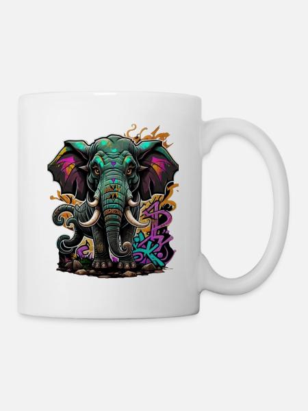 Graffiti Elephant - Mug - white