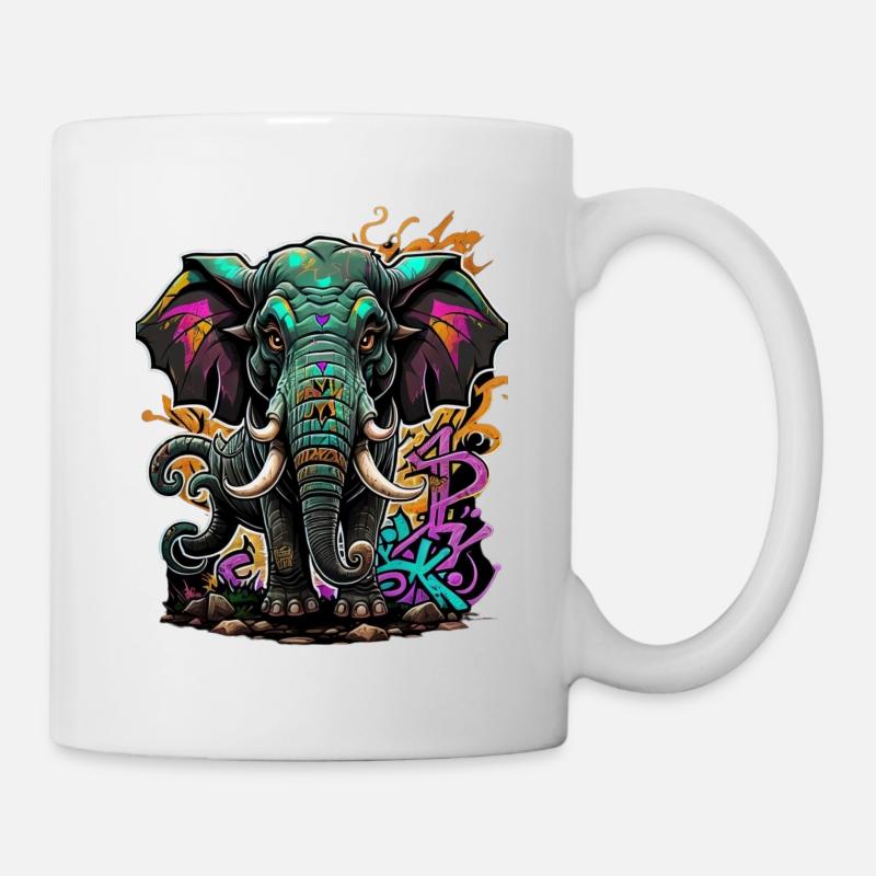Graffiti Elephant - Mug - white