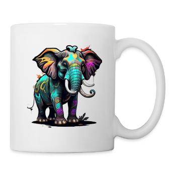 Graffiti Elefant - Tasse - Weiß - Rechts